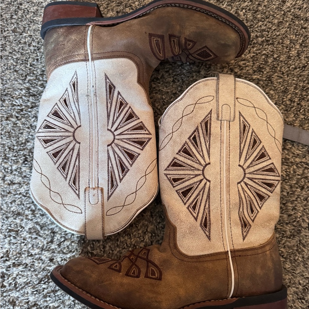 Brown and Cream Western Boots